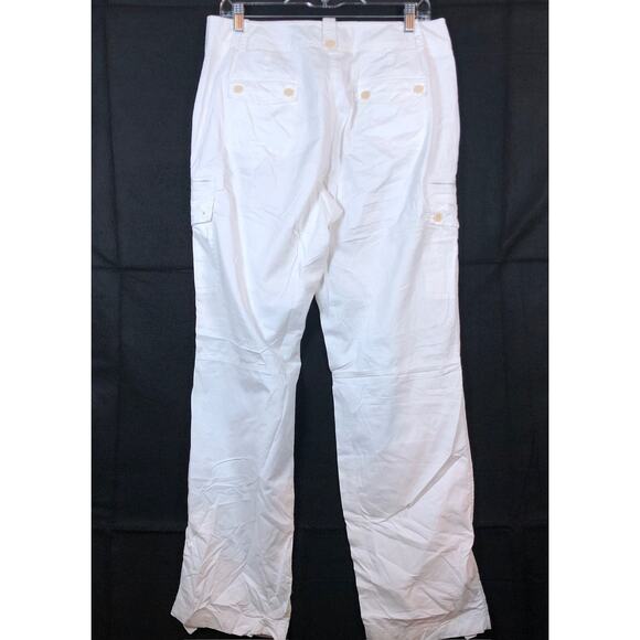 Talbots Womens Pants White High Rise Signature Zip Cargo Pockets Stretch 10 - Picture 10 of 12
